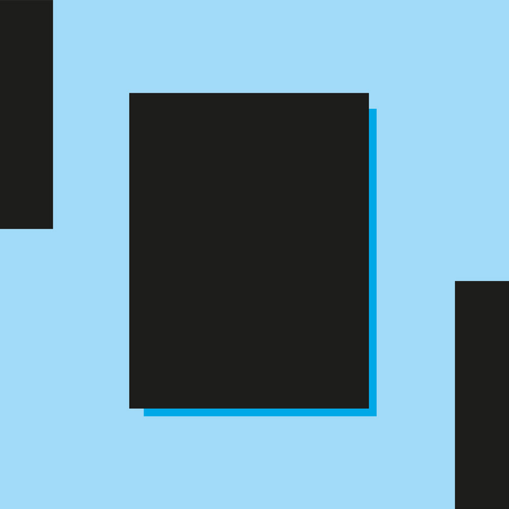 Das Bild zeigt eine Grafik mit türkisem Hintergrund und drei gefalteten Papierfliegern als stilisierte Grafik in schwarz.