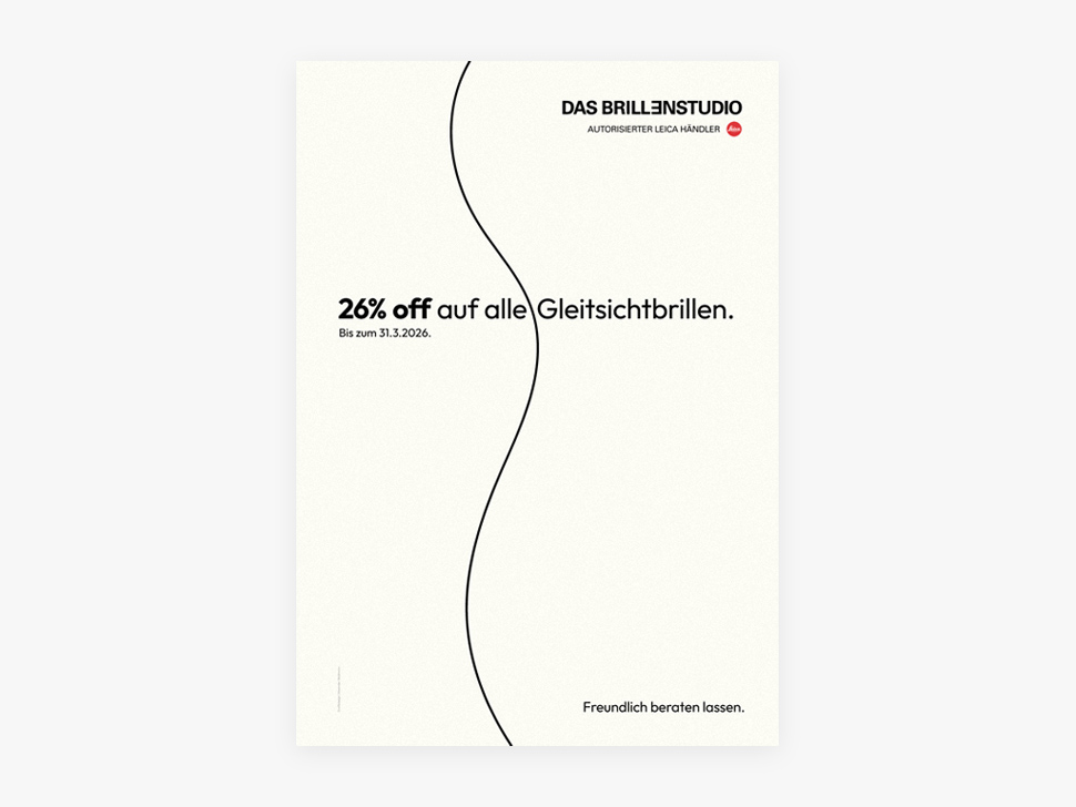 Das Bild zeigt ein Plakat mit dem Text 26% Off.